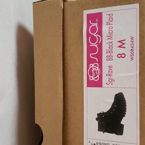 NEW Sugar Rave Plaid Cuff Hiker Boot - Picture 9 of 12
